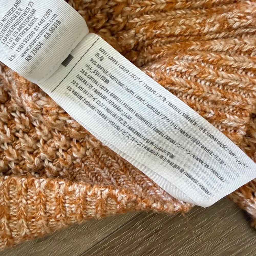 Abercrombie & Fitch Marled Open Knit Sweater XL - Picture 4 of 4